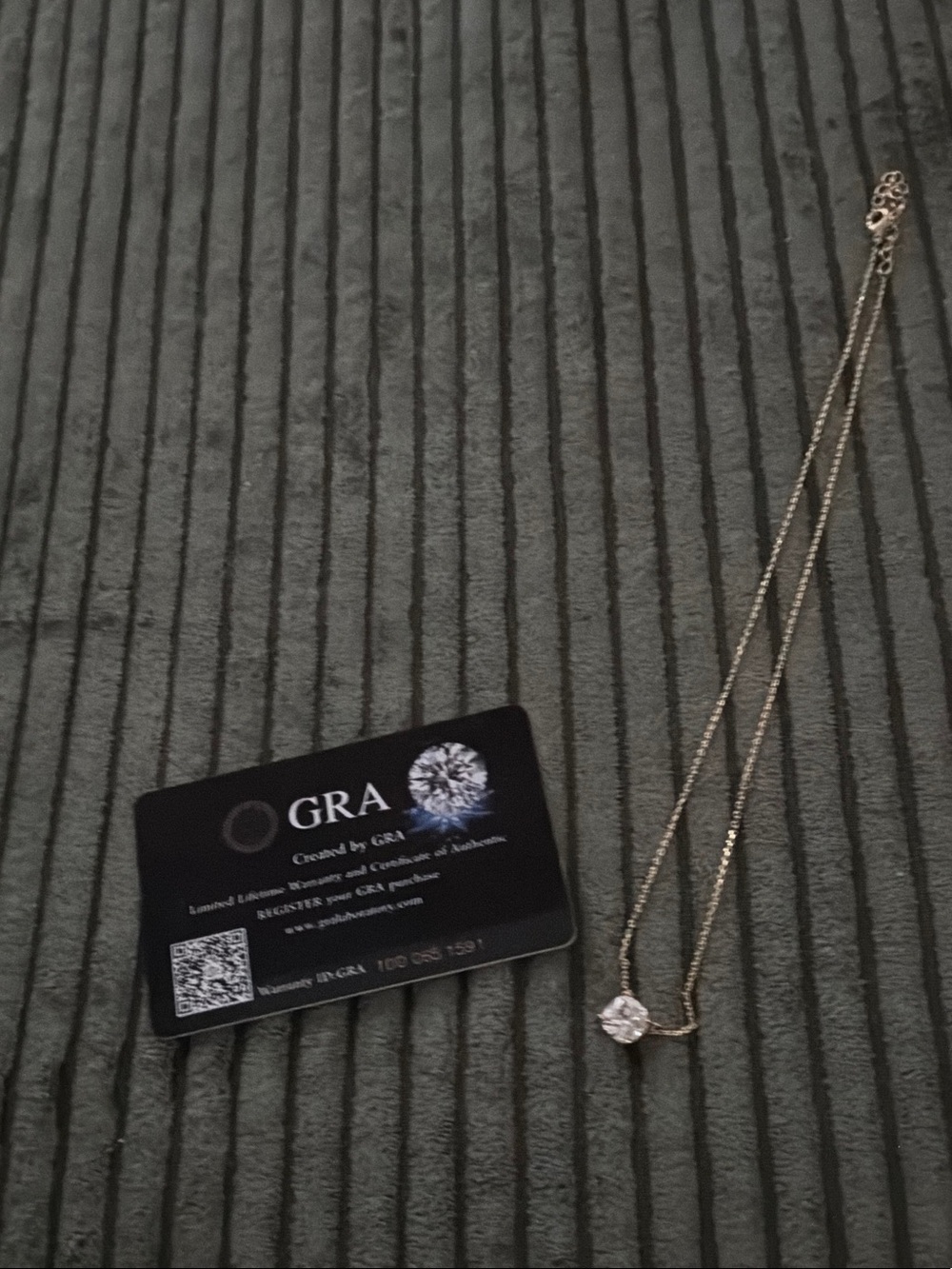 Gold Necklace with Clear Pendant